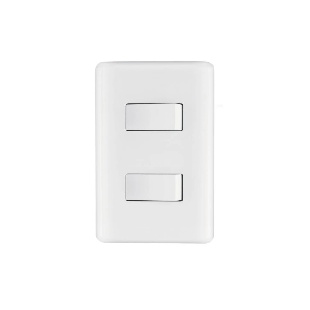 [PA-APDO-B] 25080 PLACA ARMADA CON 2 INTERRUPTORES SENCILLOS, VOLTECK BASIC