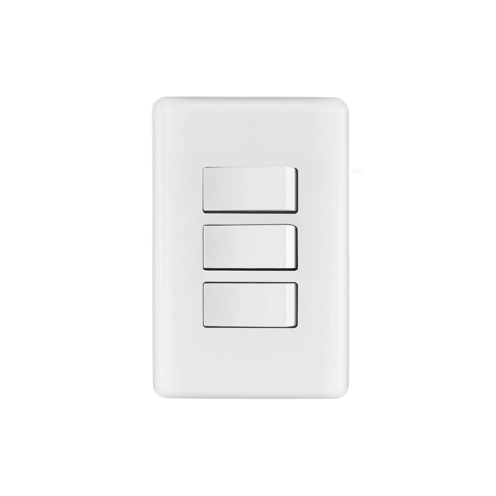 25083 PLACA ARMADA CON 3 INTERRUPTORES SENCILLOS, VOLTECK BASIC
