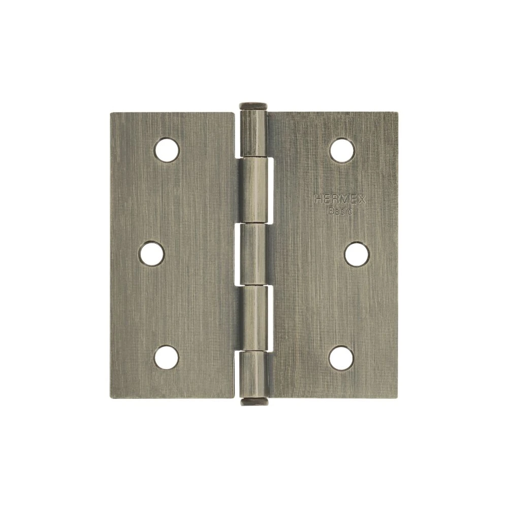 [BC-302PP] 25103 BISAGRA CUADRADA 3', LATÓN ANTIGUO, CABEZA PLANA, BASIC