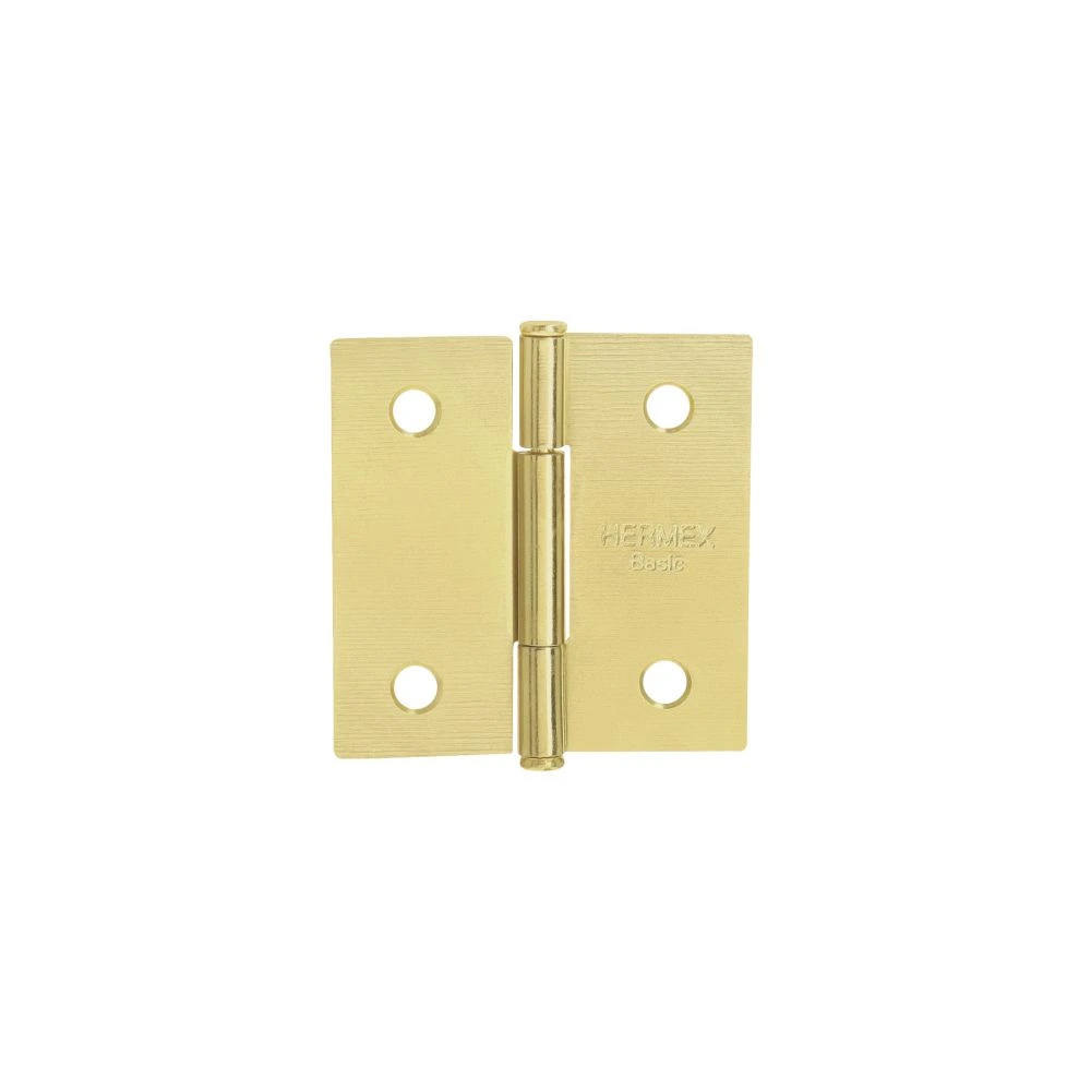 [BC-201PP] 25108 BISAGRA CUADRADA 2', LATONADO, CABEZA PLANA, HERMEX BASIC