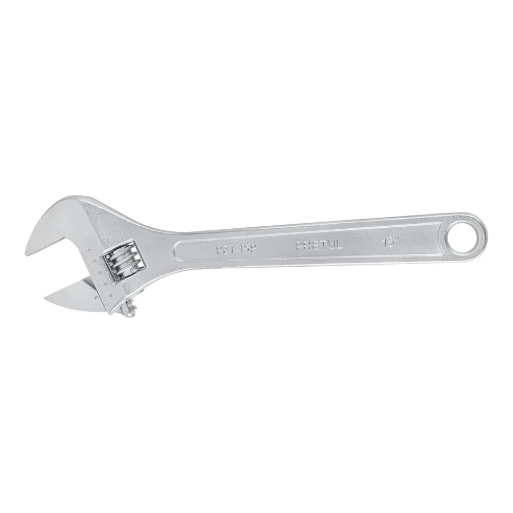 [PET-15P] 26054 LLAVE AJUSTABLE (PERICO) 15' CROMADA, PRETUL