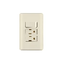 26633 PLACA ARMADA INTERRUPTOR Y 2 CONTACTOS, MARFIL, BASIC