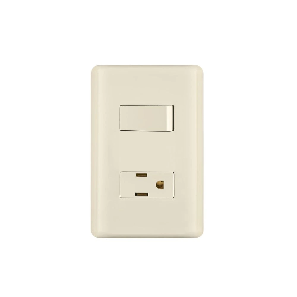 26634 PLACA ARMADA INTERRUPTOR Y CONTACTO, MARFIL, VOLTECK