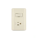26634 PLACA ARMADA INTERRUPTOR Y CONTACTO, MARFIL, VOLTECK