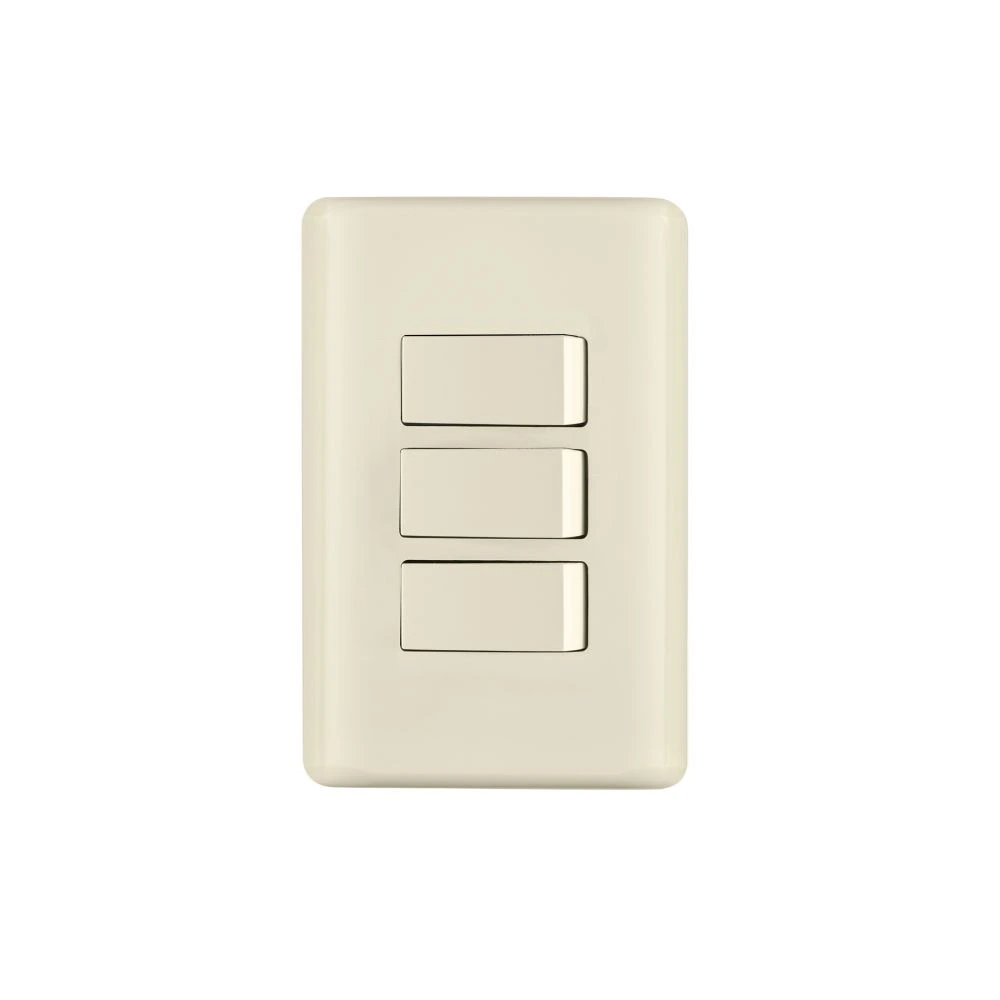 26638 PLACA ARMADA 3 INTERRUPTORES, MARFIL, VOLTECK