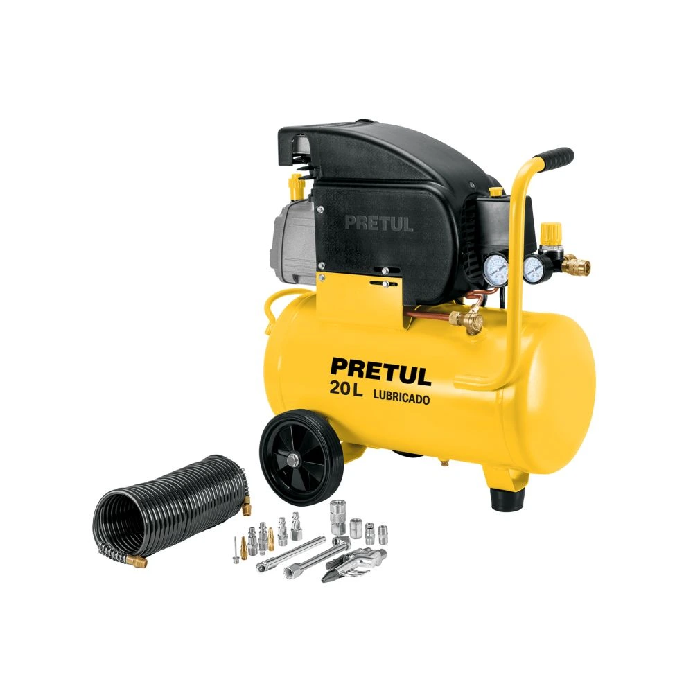 27106 KIT COMPRESOR LUB, 20L, MANGUERA Y ACCESORIOS, 127V, PRETUL