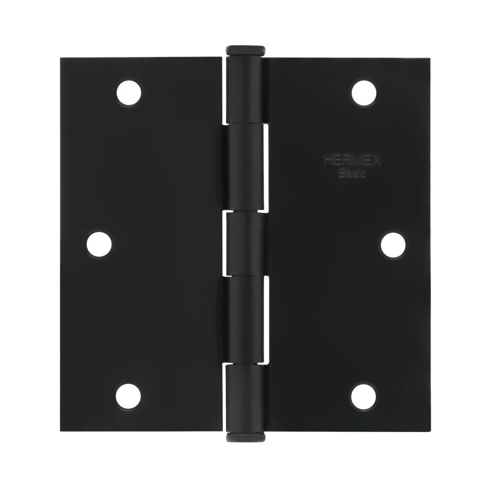[BC-356PP] 27135 BISAGRA CUADRADA 3-1/2', NEGRO MATE, CABEZA PLANA, BASIC
