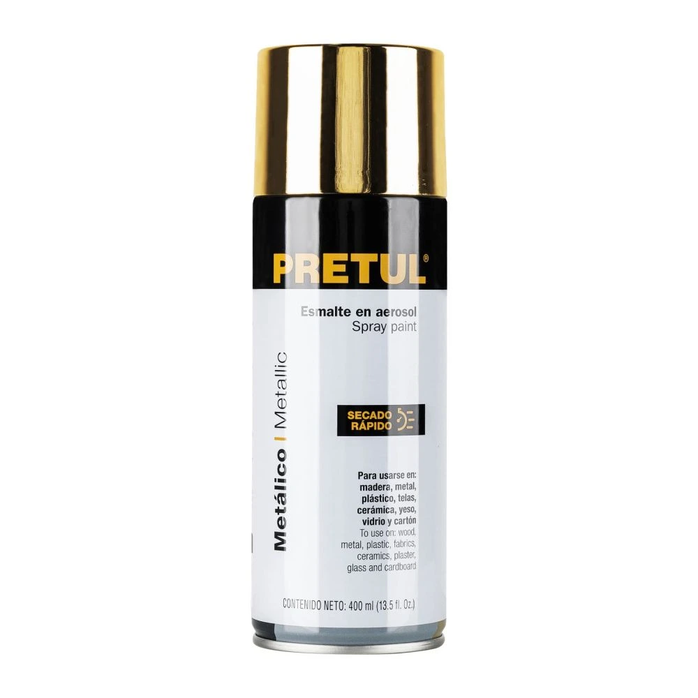 27180 PINTURA EN AEROSOL, METÁLICA, ORO, 400 ML, PRETUL