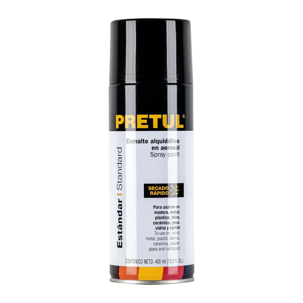 [PA-NS-P] 27183 PINTURA EN AEROSOL, NEGRO SATÍN, 400 ML, PRETUL