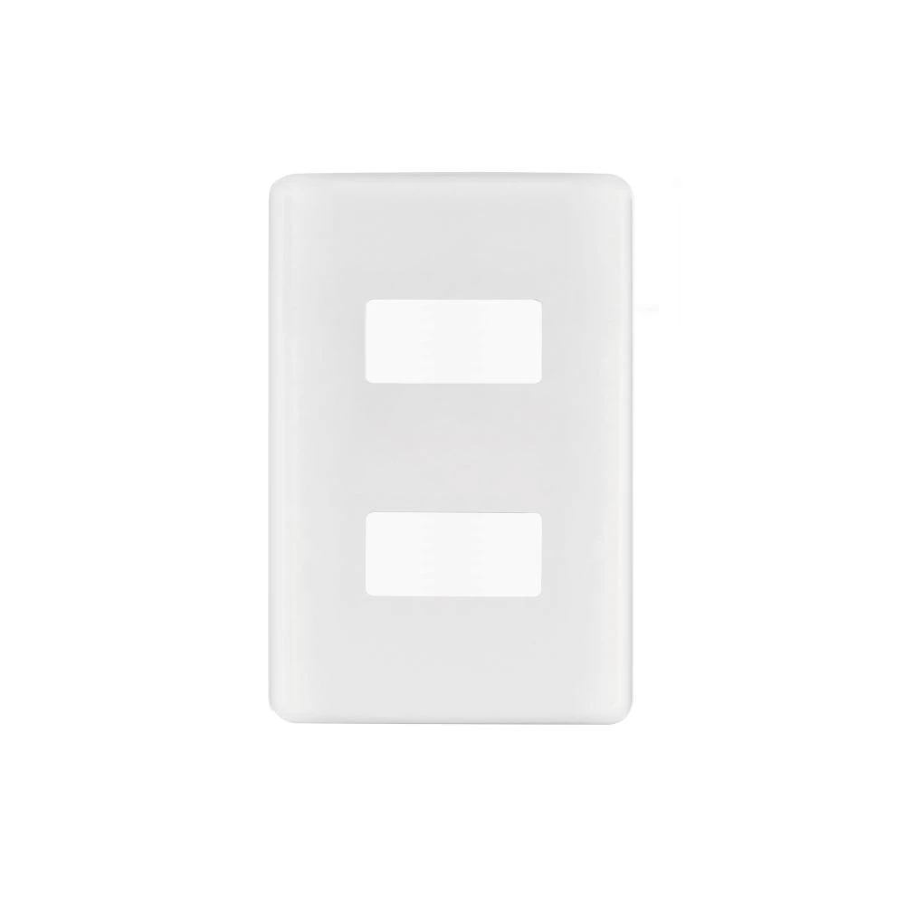 27223 PLACA 2 MÓDULOS DE ABS, BLANCA, VOLTECK BASIC