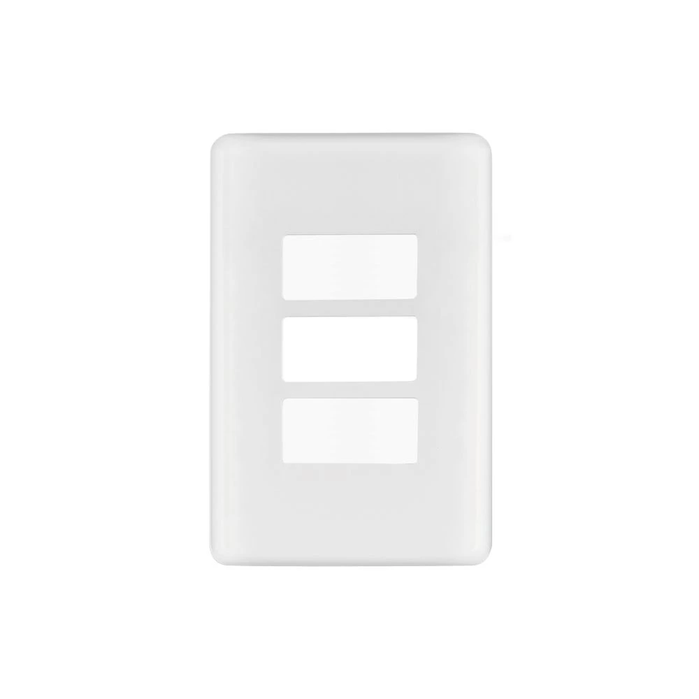 27224 PLACA 3 MÓDULOS DE ABS, BLANCA, VOLTECK BASIC