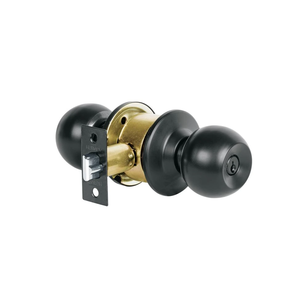 [CMB-61P] 28143 COMBO CERRADURAS, LLAVE-MARIPOSA, NEGRO, HERMEX BASIC