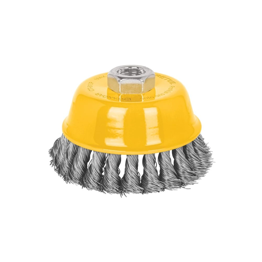 28258 CARDA COPA 4' ALAMBRE TRENZADO FINO, EJE 5/8'-11, PRETUL