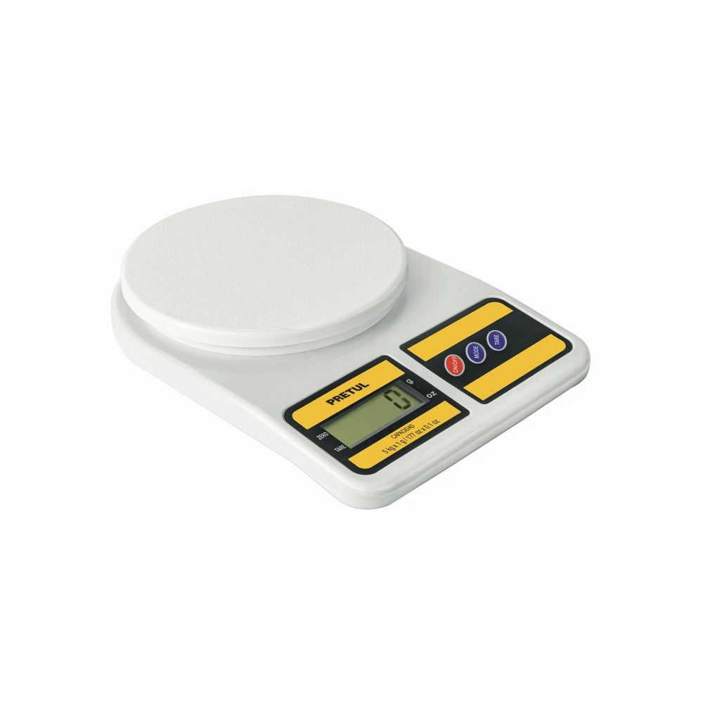 28309 BÁSCULA DIGITAL PARA COCINA, PLATO DE POLIPROP, 5 KG, PRETUL