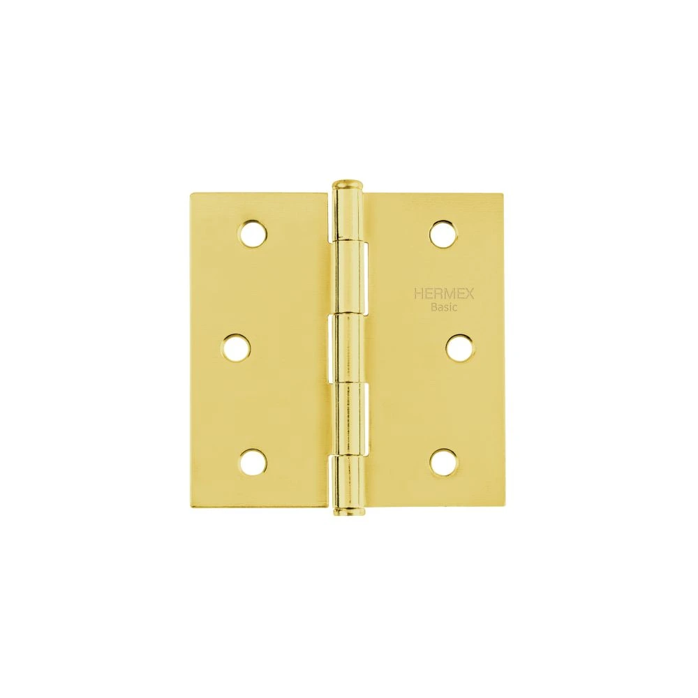 [BC-301PP] 28800 BISAGRA CUADRADA 3', LATONADO, CABEZA PLANA, HERMEX BASIC