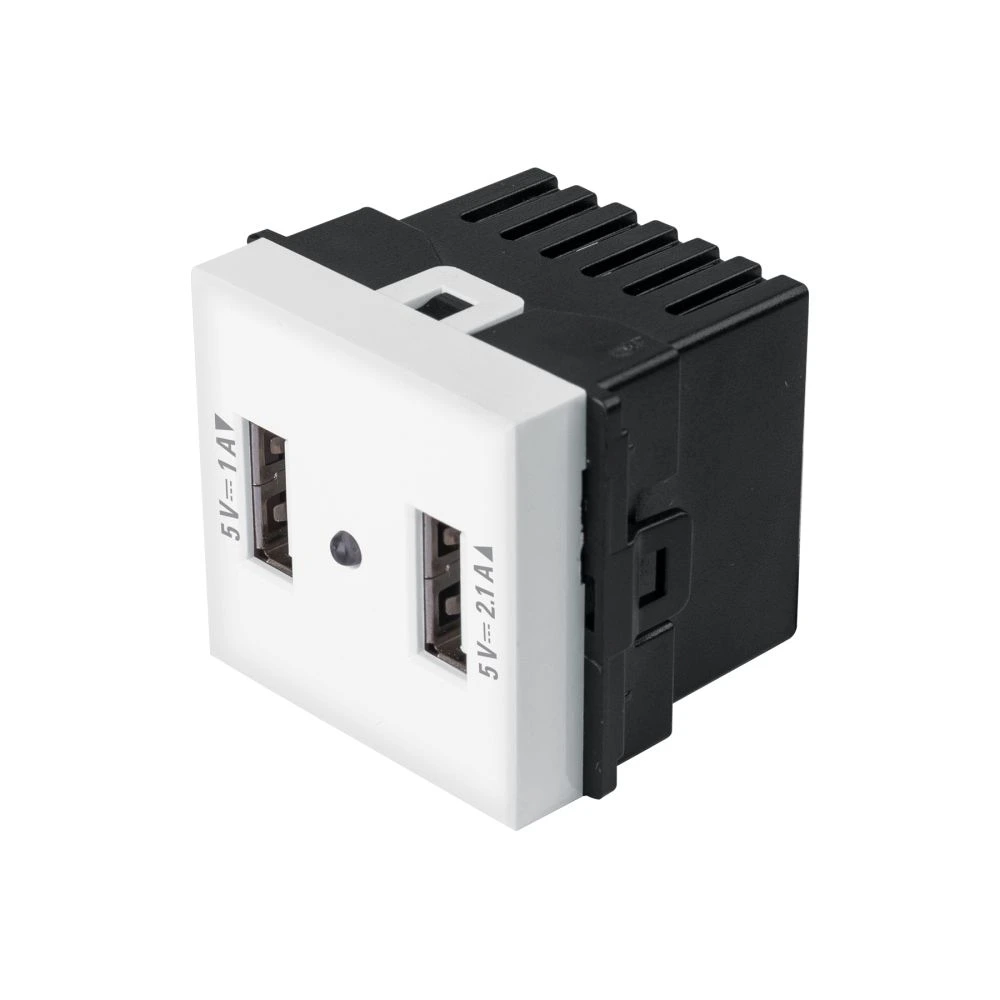 [C2USB-TB] 29051 TOMA CON 2 PUERTOS USB DE 1.5 MÓDULOS, LÍNEA TOLEDO, BASIC