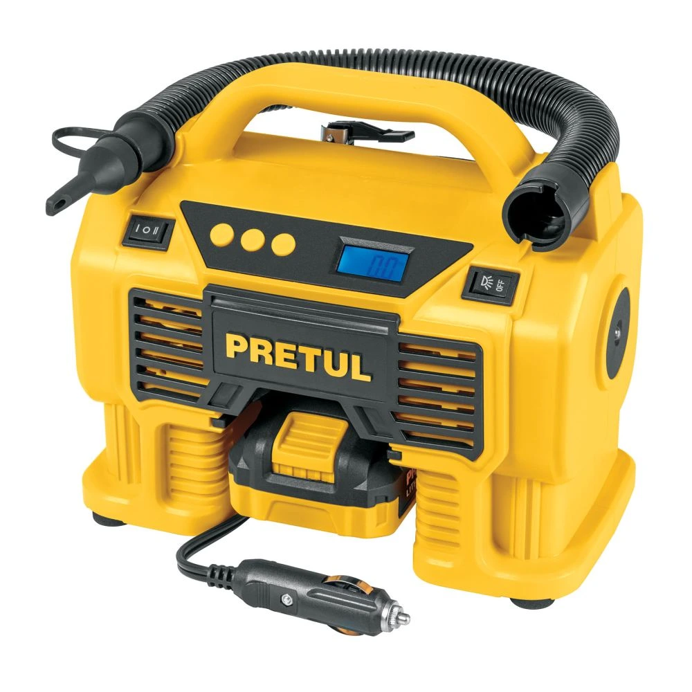 29073 INFLADOR/SOPLADOR PARA AUTO, 20V, 1 BATERÍA 2AH, PRETUL