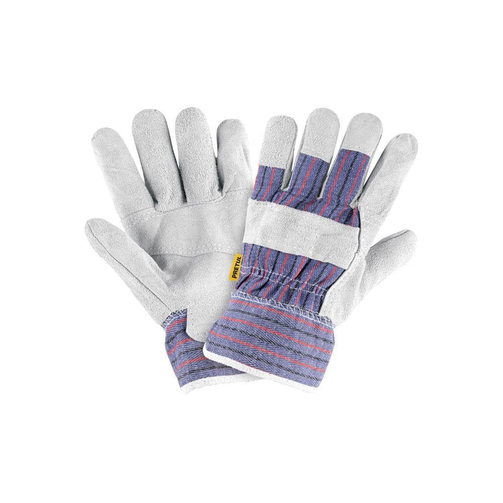 29976 GUANTES DE CARNAZA Y LONETA, UNITALLA, PRETUL
