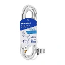40154 EXTENSIÓN ELÉCTRICA DOMÉSTICA 5 M CLAVIJA RECTA, BLANCA