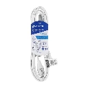 40155 EXTENSIÓN ELÉCTRICA DOMÉSTICA 6 M CLAVIJA RECTA, BLANCA