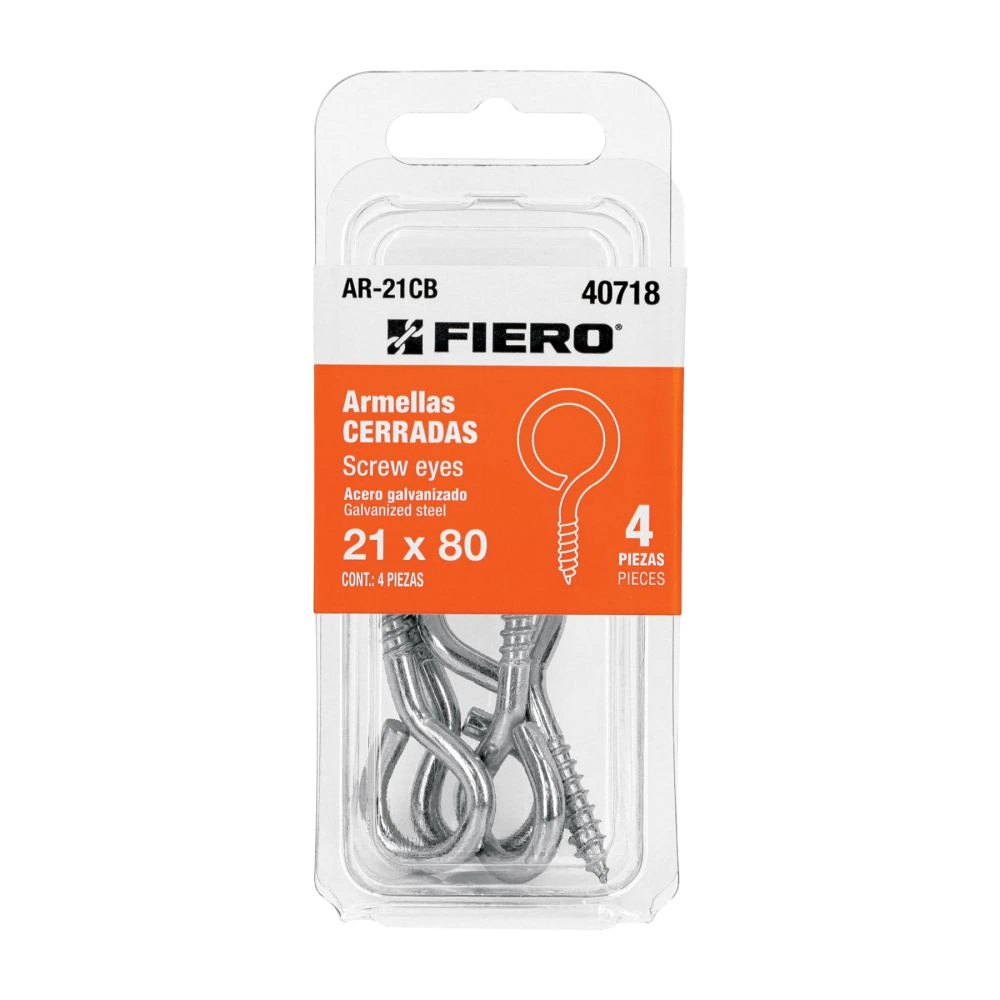 40718 BLÍSTER CON 4 ARMELLAS CERRADAS DE 21 X 80, FIERO