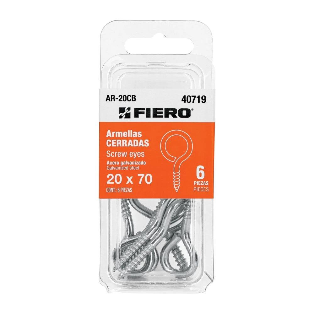 40719 BLÍSTER CON 6 ARMELLAS CERRADAS DE 20 X 70, FIERO