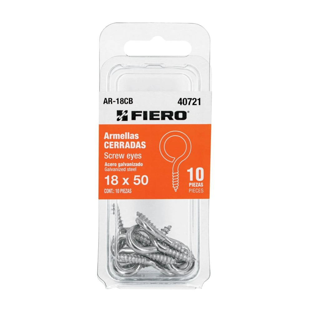 40721 BLÍSTER CON 10 ARMELLAS CERRADAS DE 18 X 50, FIERO