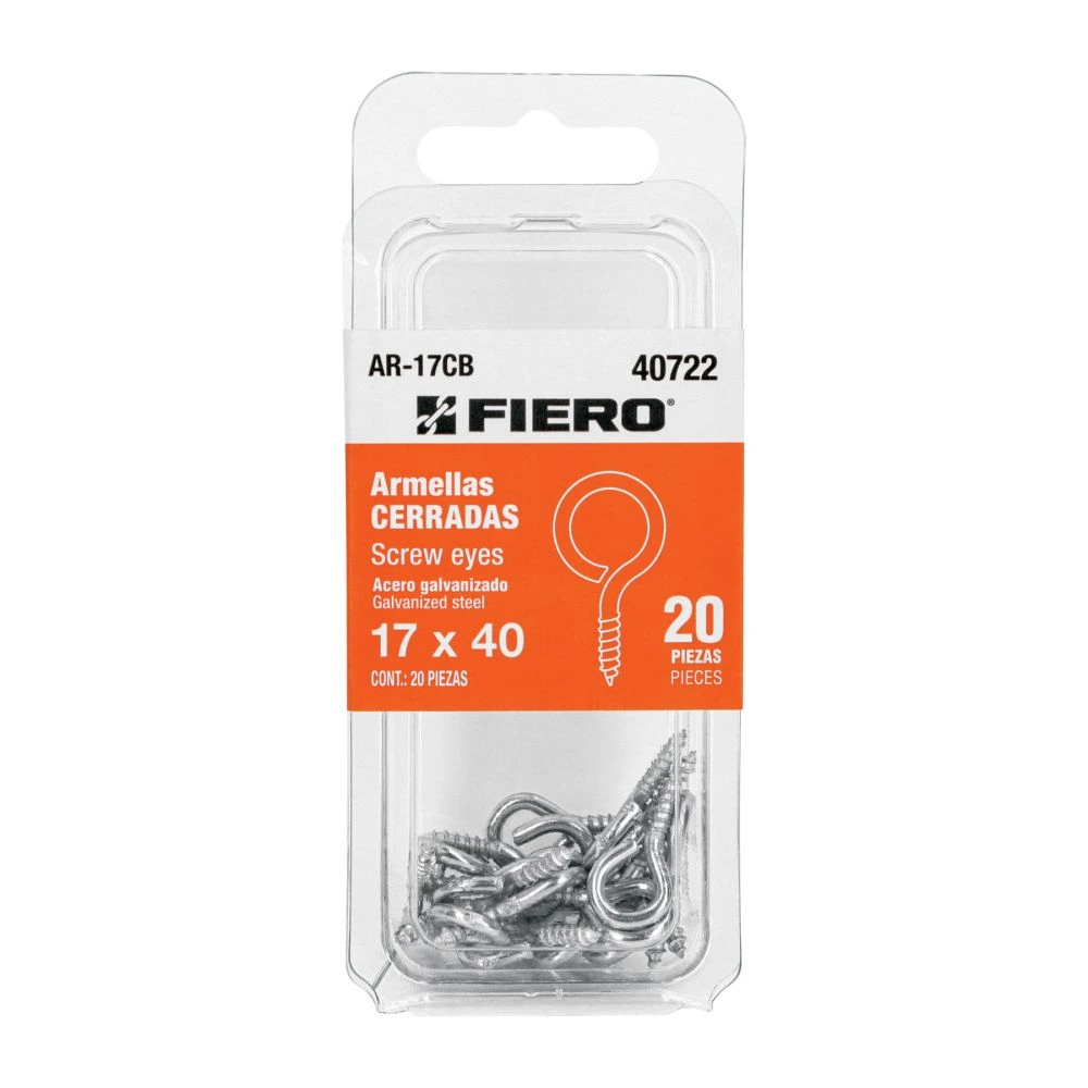 40722 BLÍSTER CON 20 ARMELLAS CERRADAS DE 17 X 40, FIERO