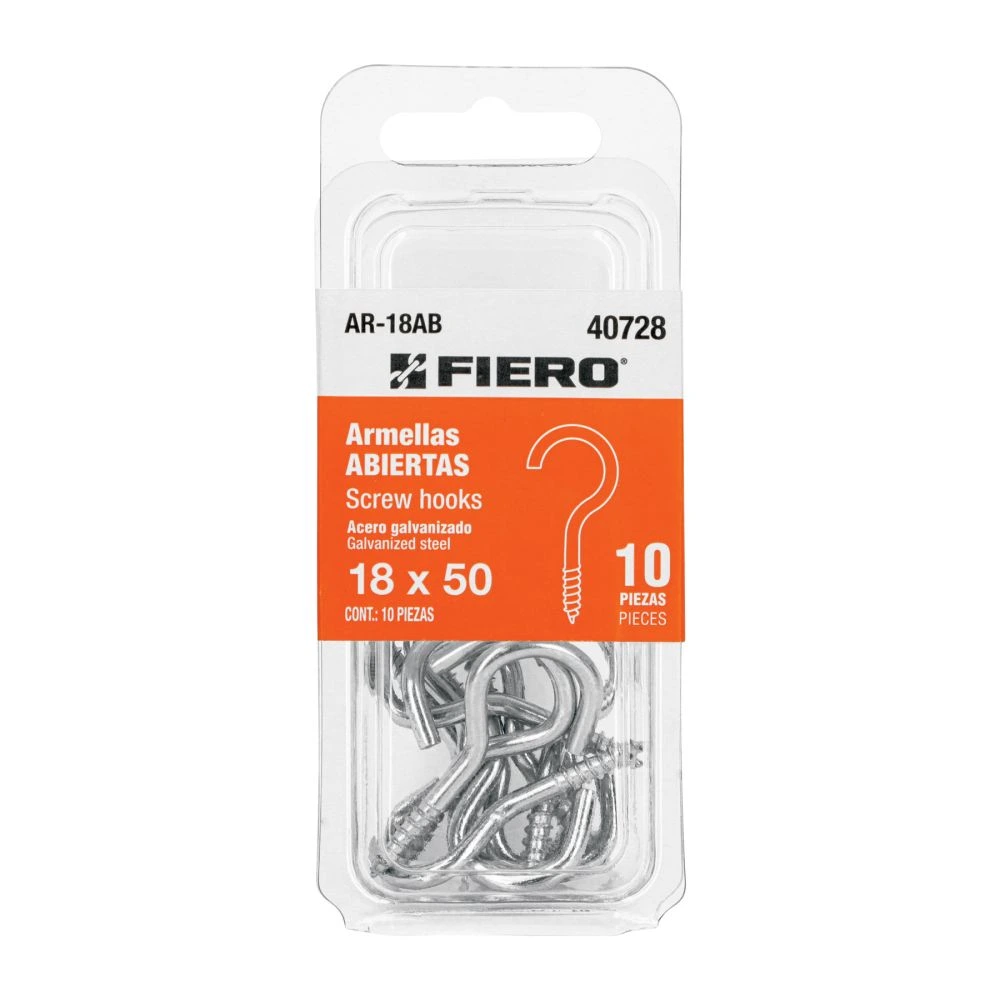 40728 BLÍSTER CON 10 ARMELLAS ABIERTAS DE 18 X 50, FIERO