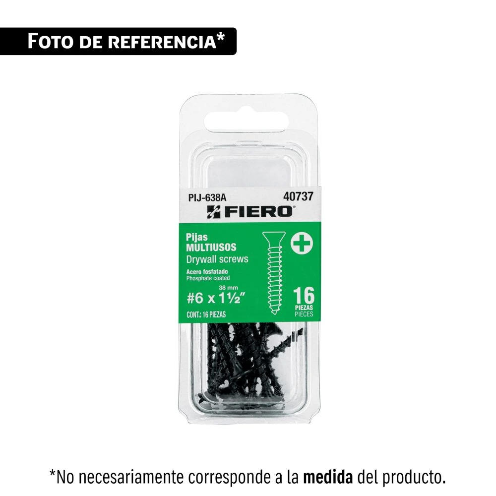 40778 BLÍSTER 13 PIJAS #6 X 2' CABEZA PLANA PHILLIPS MULTIUSOS