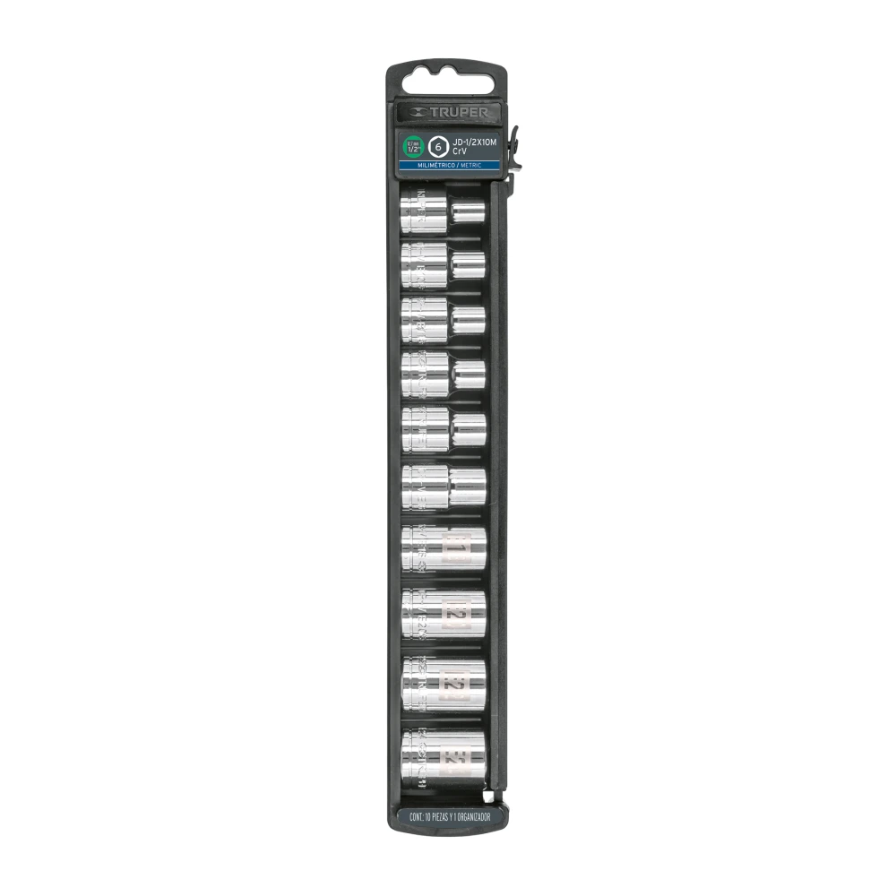 10026 JUEGO DE 10 DADOS CUADRO 1/2' TORX, TRUPER
