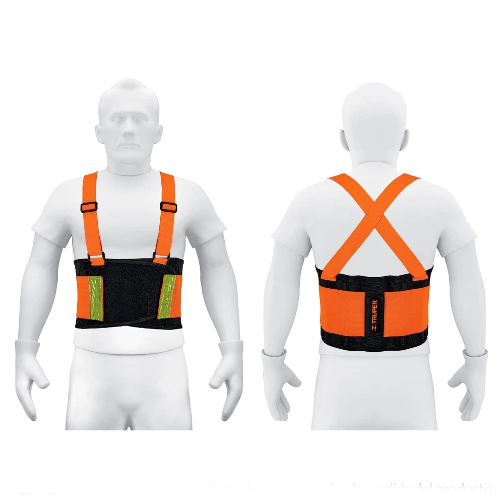 100355 FAJA LUMBAR NARANJA CON CINTAS DE ALTA VISIBILIDAD,CH,TRUPER