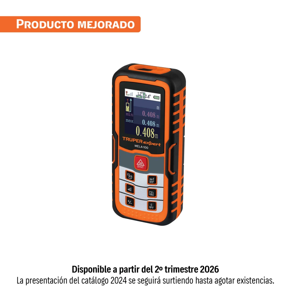[MELA-100] 100374 MEDIDOR LÁSER DE DISTANCIA DE 0.05 M A 100 M, TRUPER