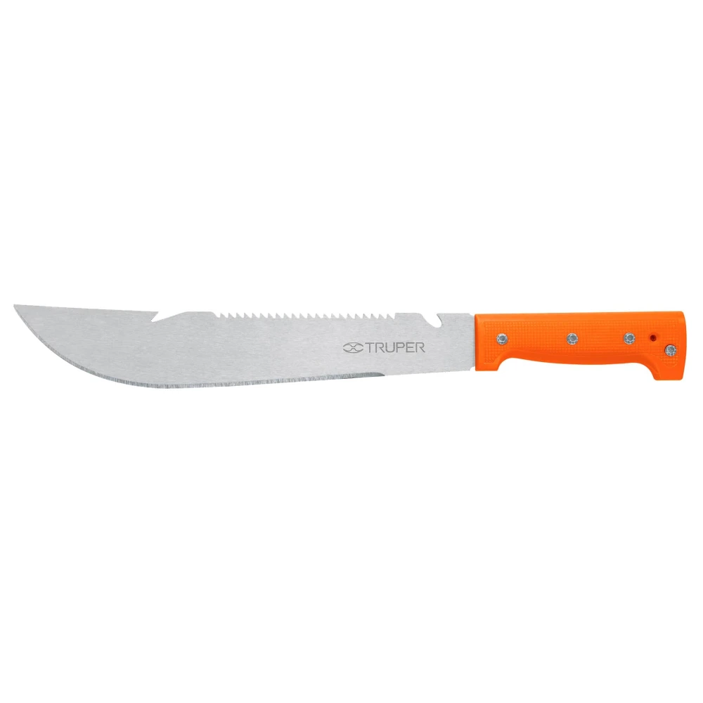 100654 MACHETE RAMBO 12', CACHA REMACHADA NARANJA, TRUPER