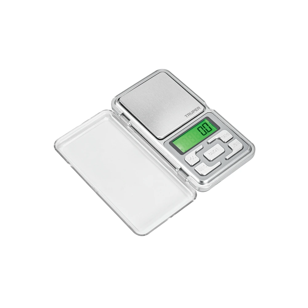 100786 BÁSCULA ELECTRÓNICA DE BOLSILLO, DE PILAS, 500 G, TRUPER