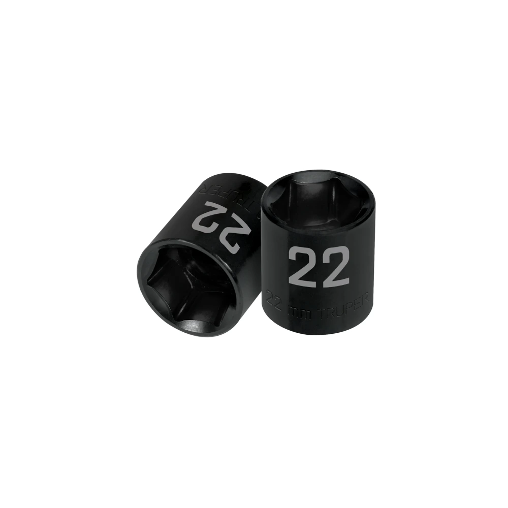 100895 DADO DE IMPACTO DE 22 MM, 6 PUNTAS, CUADRO 1/2', TRUPER