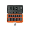 100943 JUEGO DE 12 DADOS CUADRO 1/2' DE IMPACTO 6 PUNTAS STD