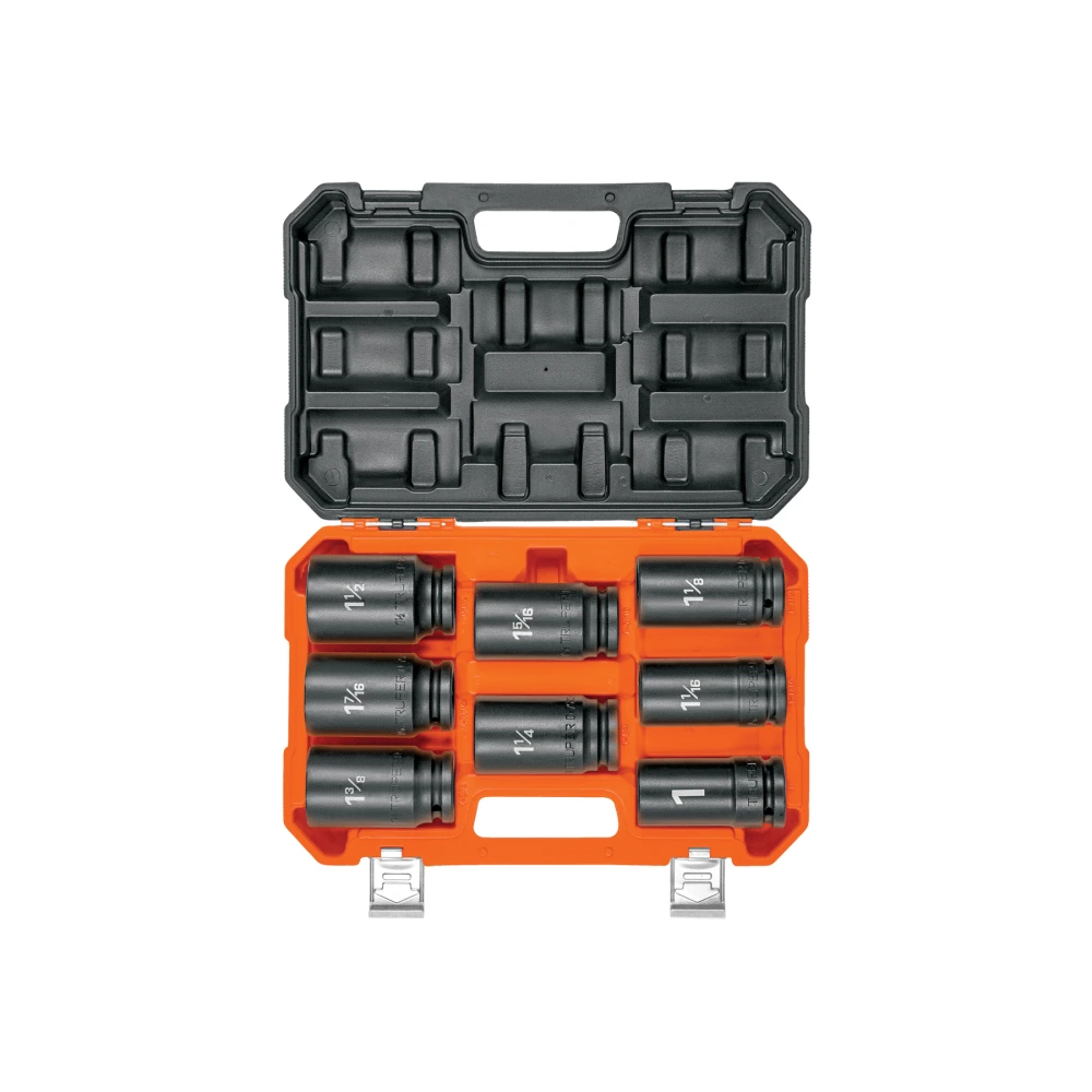 100948 JUEGO DE 8 DADOS LARGOS CUADRO 3/4' DE IMPACTO 6 PUNTAS STD