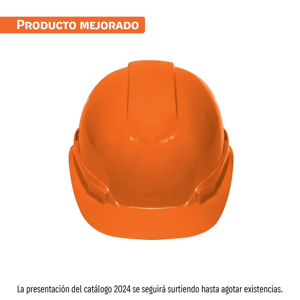 101256 CASCO DE SEGURIDAD VENTILADO, AJUSTE DE MATRACA, NARANJA