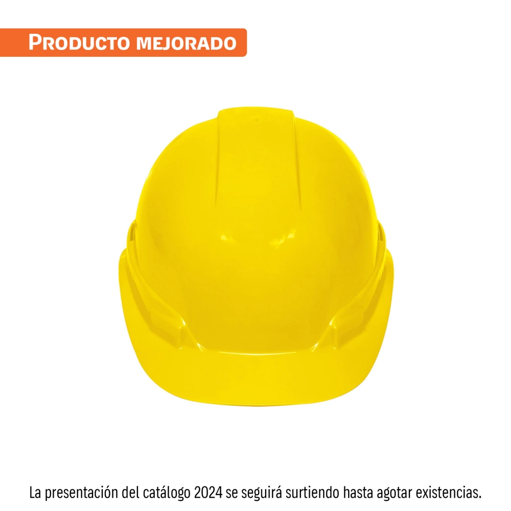 101257 CASCO DE SEGURIDAD VENTILADO, AJUSTE DE MATRACA, AMARILLO