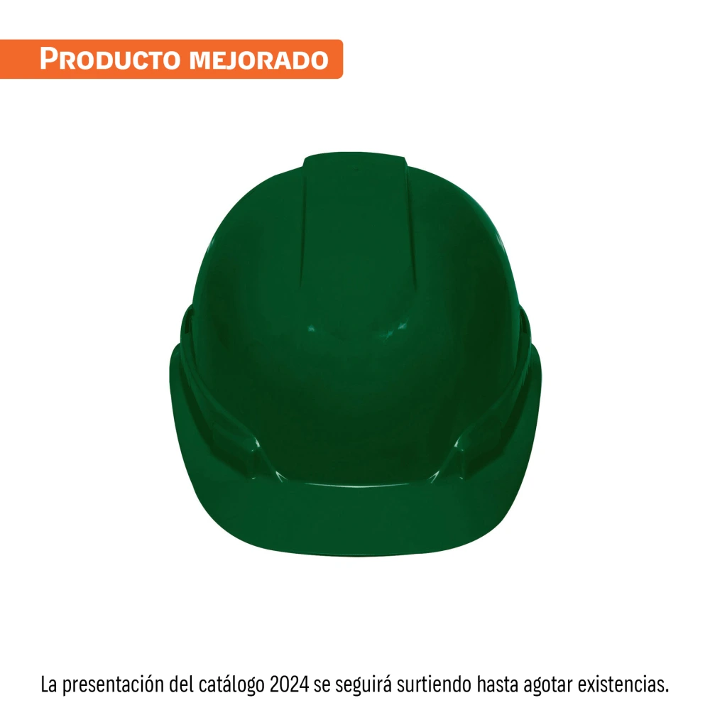 101270 CASCO DE SEGURIDAD VENTILADO, AJUSTE DE MATRACA, VERDE