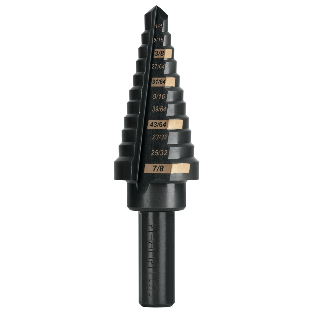 [BES-11] 101457 BROCA ESCALONADA ÓXIDO NEGRO 11 ESCALONES 1/4' A 7/8',TRUPER