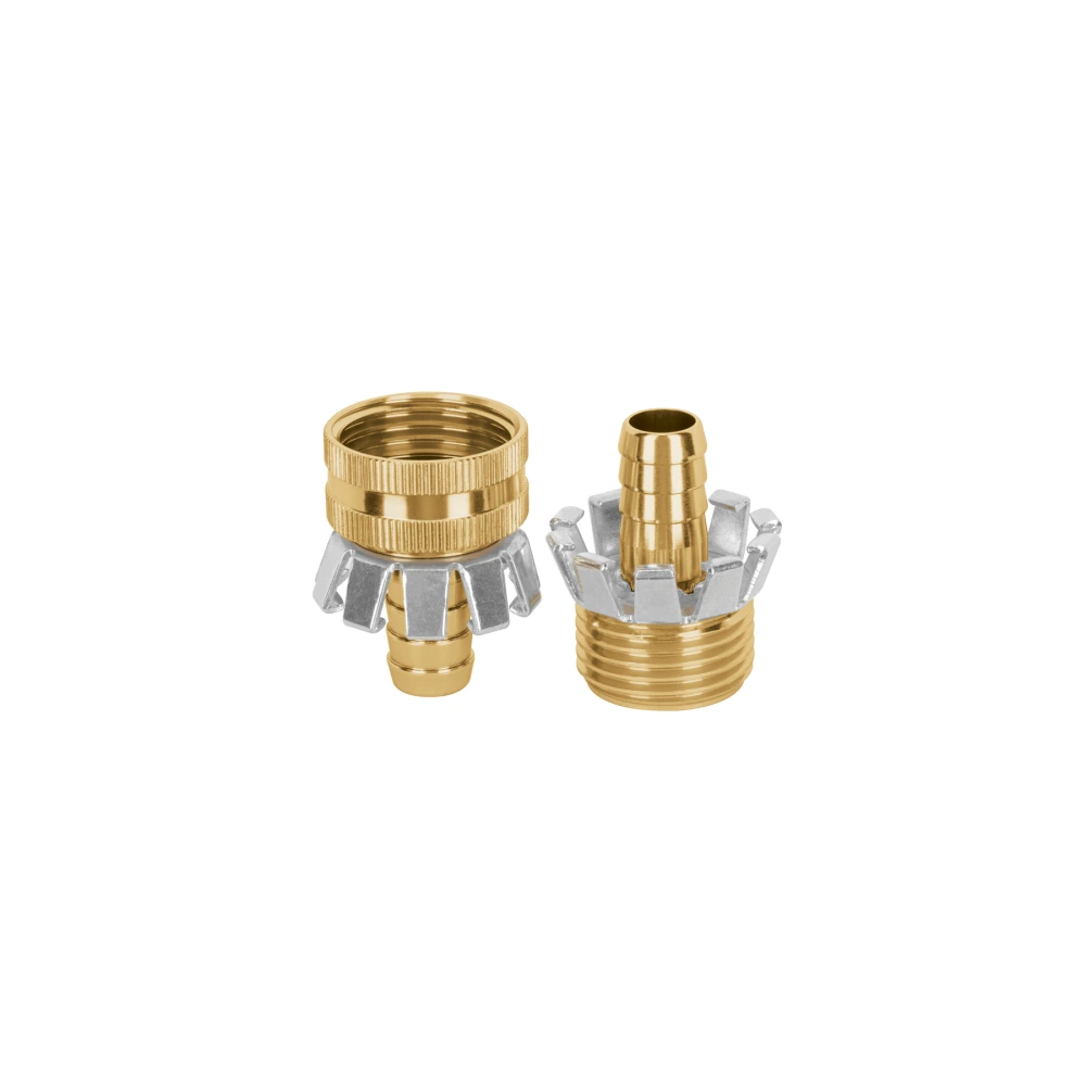 102084 JUEGO DE CONECTORES 1/2' MACHO/HEMBRA TIPO GARRA DE ALUMINIO