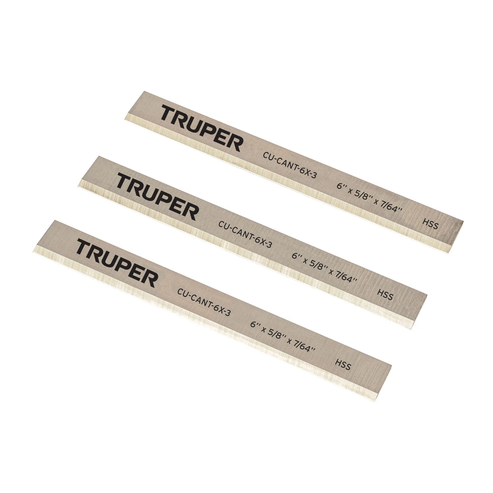 102160 CUCHILLAS PARA CANTEADORA CANT-6X, 3 PZS EN CAJA, TRUPER