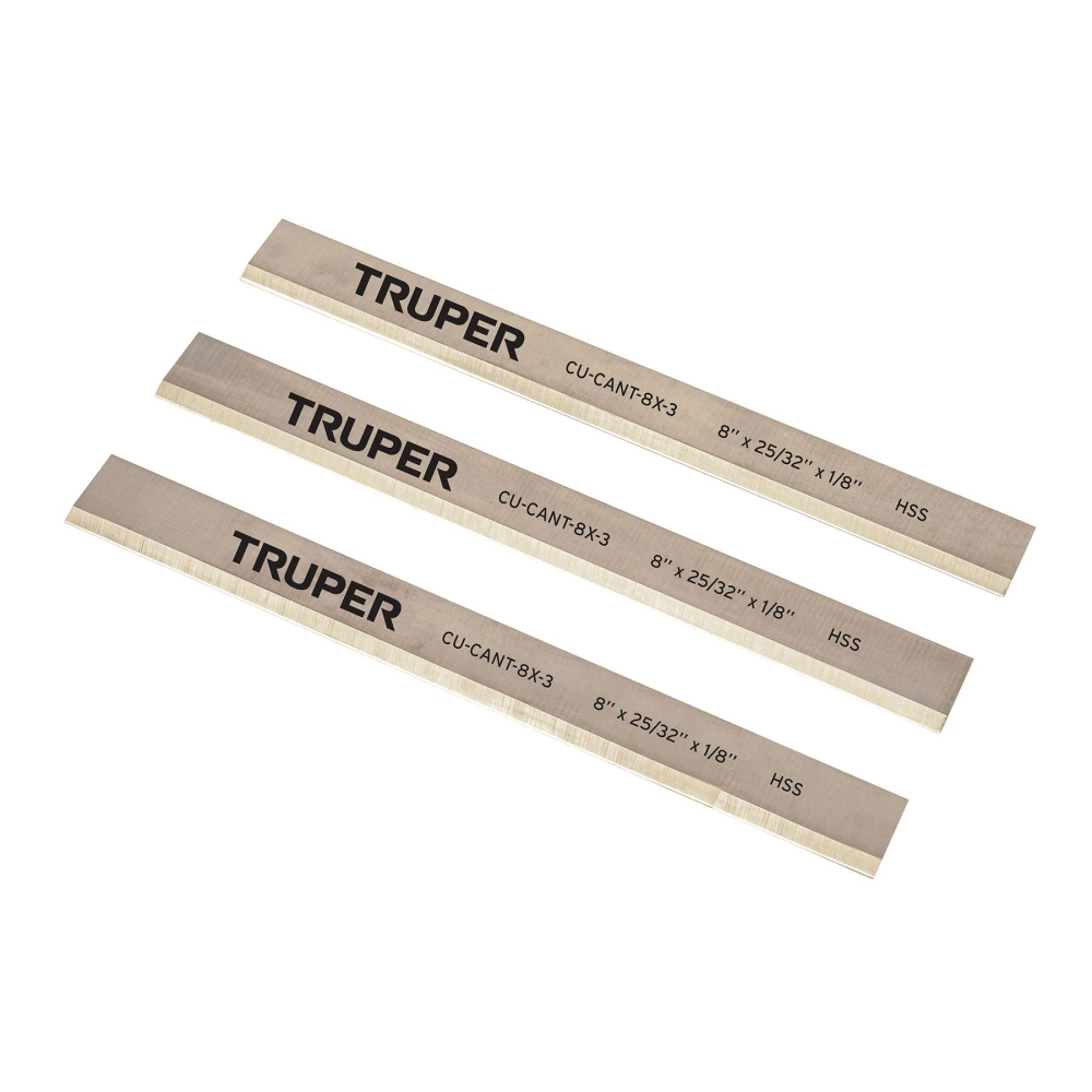 102161 CUCHILLAS PARA CANTEADORA CANT-8X, 3 PZS EN CAJA, TRUPER