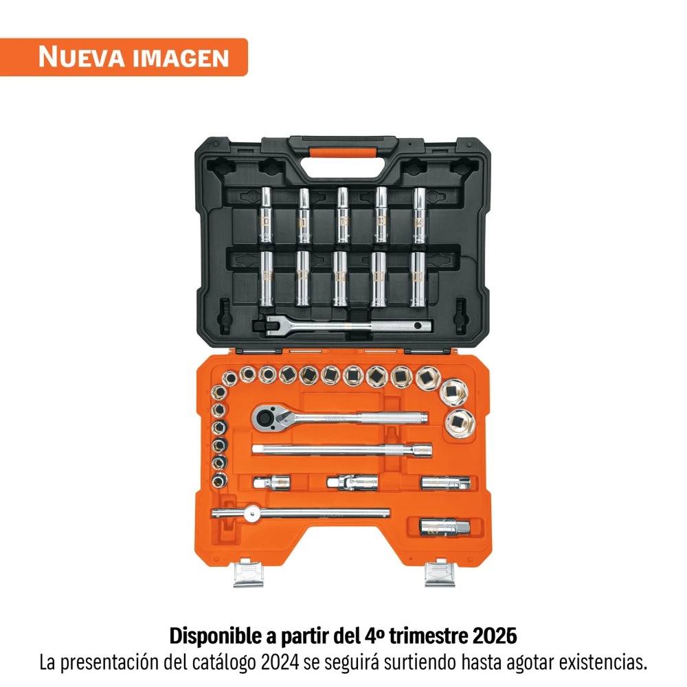 102249 JUEGO DE 36 HERRAMIENTAS CUADRO 1/2' MM PARA MECÁNICO