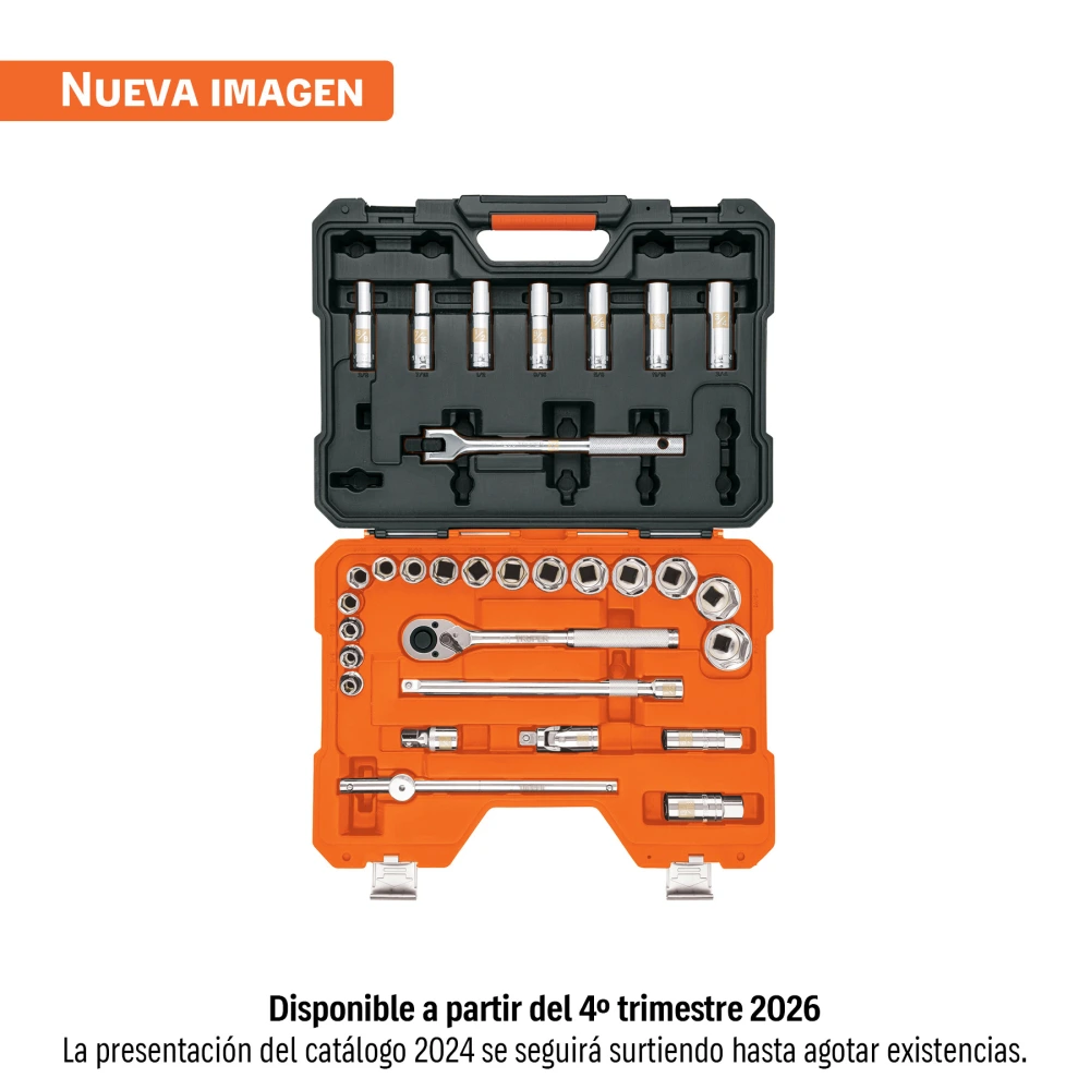 [JD-1/2X31P] 102260 JUEGO DE 31 HERRAMIENTAS CUADRO 1/2' STD PARA MECÁNICO