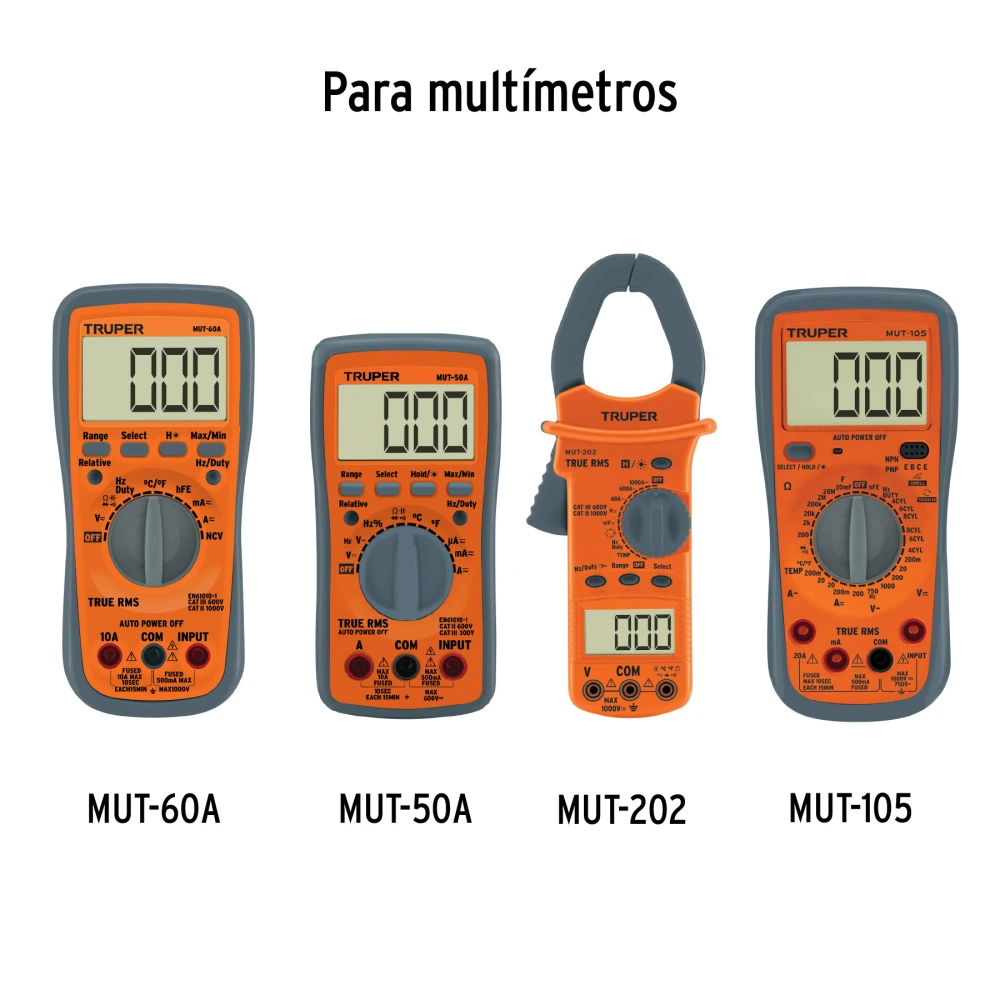102406 JUEGO DE CABLES DE PRUEBA PARA MULTÍMETRO, TRUPER