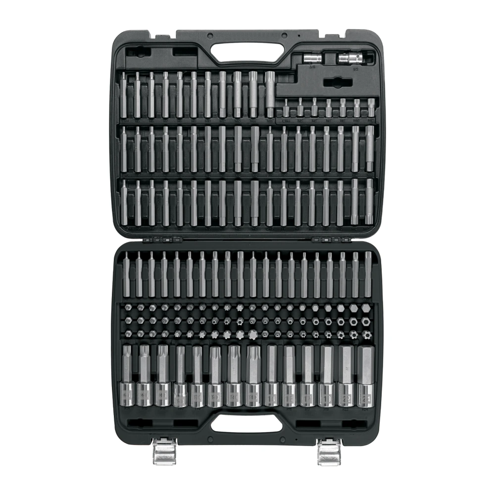 102520 JUEGO DE PUNTAS Y DADOS CON PUNTA PARA MECÁNICA, 150 PIEZAS