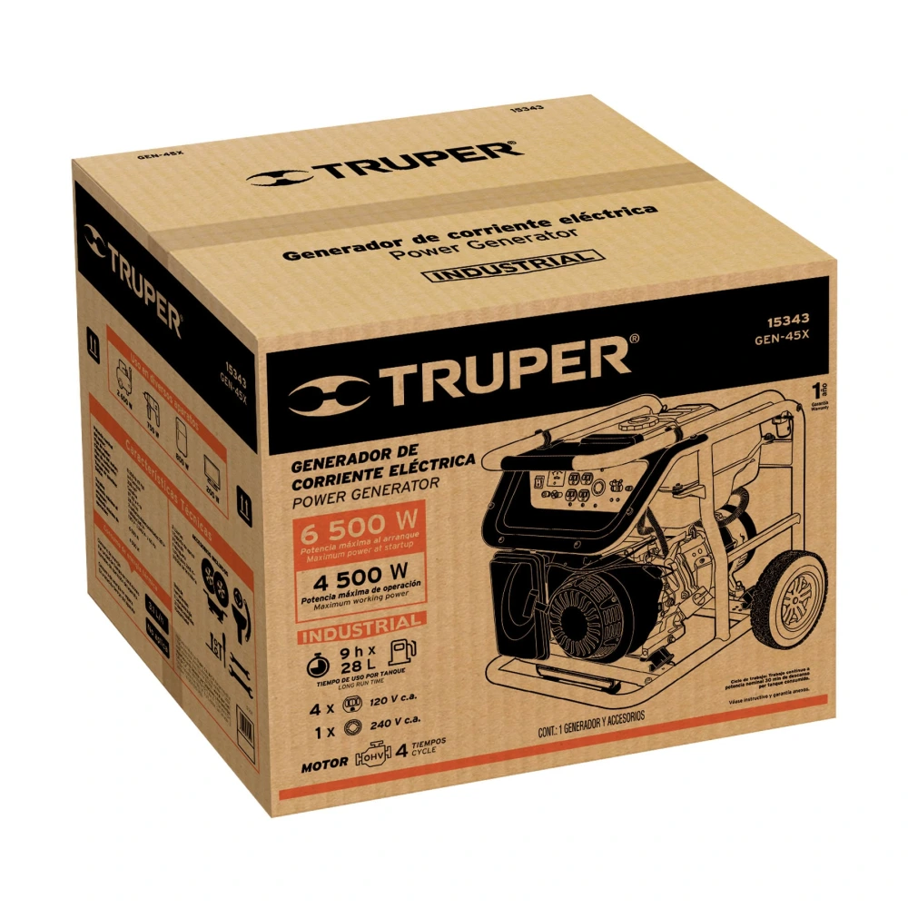 102591 CAJA DE EMPAQUE DE REPUESTO PARA GEN-45X, TRUPER